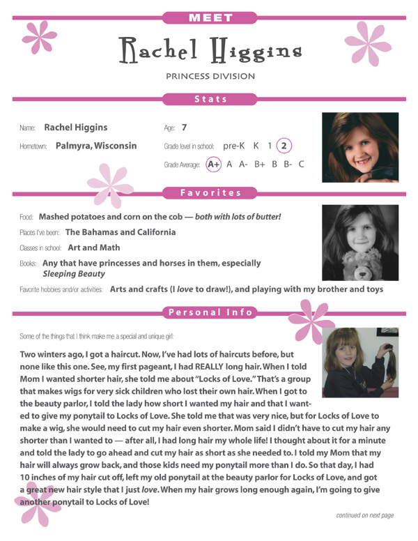 Pageant Bio Examples Pageant Bio Examples